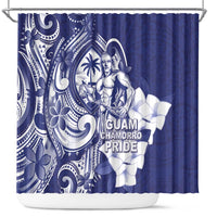 Guam Chief Quipuha Shower Curtain Polynesian Pattern With Guasali Flowers