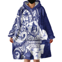 Guam Chief Quipuha Wearable Blanket Hoodie Polynesian Pattern With Guasali Flowers