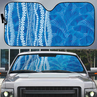 Hawaii Prince Kuhio Auto Sun Shade Blue Hawaiian Lau Maia With Leis