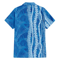Hawaii Prince Kuhio Family Matching Mermaid Dress and Hawaiian Shirt Blue Hawaiian Lau Maia With Leis LT05 - Polynesian Pride