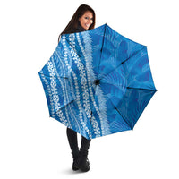 Hawaii Prince Kuhio Umbrella Blue Hawaiian Lau Maia With Leis