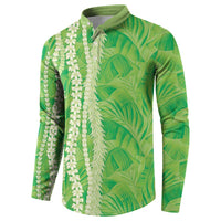Hawaii Prince Kuhio Button Sweatshirt Lime Green Hawaiian Lau Maia With Leis