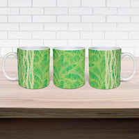 Hawaii Prince Kuhio Ceramic Mug Lime Green Hawaiian Lau Maia With Leis