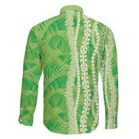 Hawaii Prince Kuhio Family Matching Summer Maxi Dress and Hawaiian Shirt Lime Green Hawaiian Lau Maia With Leis LT05 - Polynesian Pride