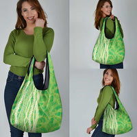 Hawaii Prince Kuhio Grocery Bag Lime Green Hawaiian Lau Maia With Leis