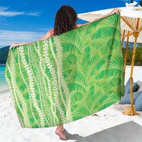 Hawaii Prince Kuhio Sarong Lime Green Hawaiian Lau Maia With Leis
