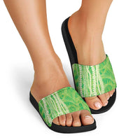 Hawaii Prince Kuhio Slide Sandals Lime Green Hawaiian Lau Maia With Leis