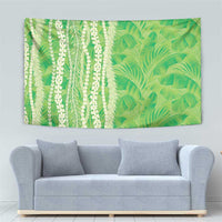 Hawaii Prince Kuhio Tapestry Lime Green Hawaiian Lau Maia With Leis