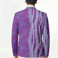 Hawaii Prince Kuhio Blazer Violet Hawaiian Lau Maia With Leis
