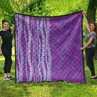 Hawaii Prince Kuhio Quilt Violet Hawaiian Lau Maia With Leis