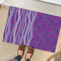 Hawaii Prince Kuhio Rubber Doormat Violet Hawaiian Lau Maia With Leis