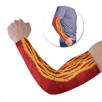 Hawaii Prince Kuhio Arm Sleeves Red Hawaiian Lau Maia With Leis