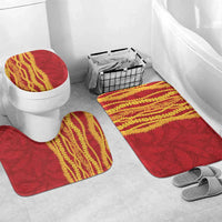 Hawaii Prince Kuhio Bathroom Set Red Hawaiian Lau Maia With Leis