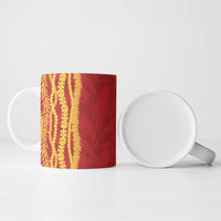 Hawaii Prince Kuhio Ceramic Mug Red Hawaiian Lau Maia With Leis