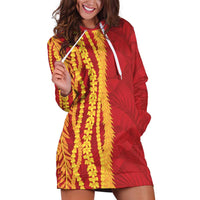 Hawaii Prince Kuhio Hoodie Dress Red Hawaiian Lau Maia With Leis