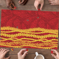 Hawaii Prince Kuhio Puzzle Red Hawaiian Lau Maia With Leis