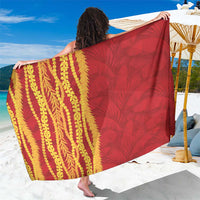 Hawaii Prince Kuhio Sarong Red Hawaiian Lau Maia With Leis