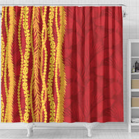 Hawaii Prince Kuhio Shower Curtain Red Hawaiian Lau Maia With Leis