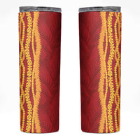 Hawaii Prince Kuhio Skinny Tumbler Red Hawaiian Lau Maia With Leis