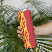 Hawaii Prince Kuhio Skinny Tumbler Red Hawaiian Lau Maia With Leis