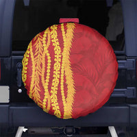 Hawaii Prince Kuhio Spare Tire Cover Red Hawaiian Lau Maia With Leis