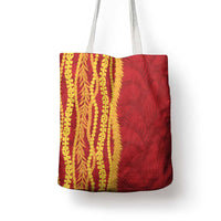 Hawaii Prince Kuhio Tote Bag Red Hawaiian Lau Maia With Leis