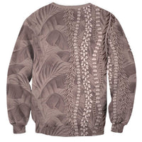 Hawaii Prince Kuhio Sweatshirt Mocha Hawaiian Lau Maia With Leis
