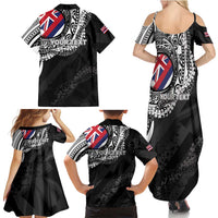 Personalised Hawaii Prince Kuhio Family Matching Summer Maxi Dress and Hawaiian Shirt Hawaiian Maile Lei LT05 - Polynesian Pride