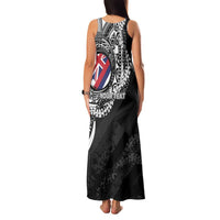Personalised Hawaii Prince Kuhio Family Matching Tank Maxi Dress and Hawaiian Shirt Hawaiian Maile Lei LT05 - Polynesian Pride