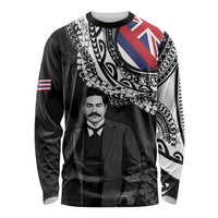 Personalised Hawaii Prince Kuhio Long Sleeve Shirt Hawaiian Maile Lei