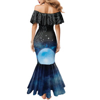 New Zealand Matariki Family Matching Mermaid Dress and Hawaiian Shirt Pleiades Star Cluster Blue Galaxy LT05 - Polynesian Pride