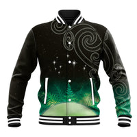 New Zealand Matariki Baseball Jacket Pleiades Star Cluster Green Galaxy