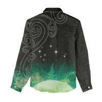 New Zealand Matariki Women Casual Shirt Pleiades Star Cluster Green Galaxy LT05 - Polynesian Pride