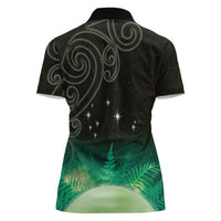New Zealand Matariki Women Polo Shirt Pleiades Star Cluster Green Galaxy LT05 - Polynesian Pride