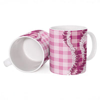 Pink Hawaii Palaka Ceramic Mug Hawaiian Honohono Lei