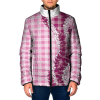 Pink Hawaii Palaka Padded Jacket Hawaiian Honohono Lei