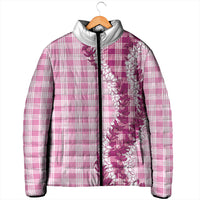 Pink Hawaii Palaka Padded Jacket Hawaiian Honohono Lei