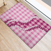 Pink Hawaii Palaka Rubber Doormat Hawaiian Honohono Lei