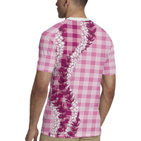 Pink Hawaii Palaka Rugby Jersey Hawaiian Honohono Lei