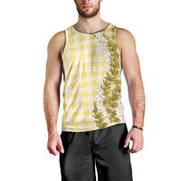 Yellow Hawaii Palaka Men Tank Top Hawaiian Honohono Lei