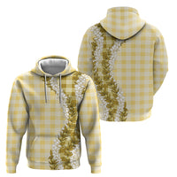Yellow Hawaii Palaka Zip Hoodie Hawaiian Honohono Lei