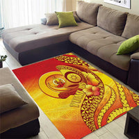 Vanuatu 45 Yia Indipendens Anivesari Area Rug Tamtam Drum With Boar Tusk - Polynesian Pride