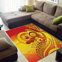 Vanuatu 46 Yia Indipendens Anivesari Area Rug Tamtam Drum With Boar Tusk LT05 - Polynesian Pride