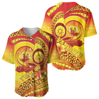 Vanuatu 46 Yia Indipendens Anivesari Baseball Jersey Tamtam Drum With Boar Tusk LT05 - Polynesian Pride