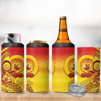 Vanuatu 45 Yia Indipendens Anivesari 4 in 1 Can Cooler Tumbler Tamtam Drum With Boar Tusk - Polynesian Pride