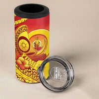 Vanuatu 46 Yia Indipendens Anivesari 4 in 1 Can Cooler Tumbler Tamtam Drum With Boar Tusk LT05 - Polynesian Pride