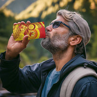 Vanuatu 45 Yia Indipendens Anivesari 4 in 1 Can Cooler Tumbler Tamtam Drum With Boar Tusk - Polynesian Pride