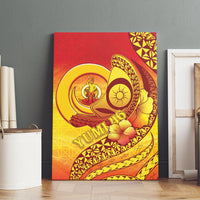 Vanuatu 46 Yia Indipendens Anivesari Canvas Wall Art Tamtam Drum With Boar Tusk LT05 - Polynesian Pride