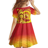 Vanuatu 45 Yia Indipendens Anivesari Family Matching Tank Maxi Dress and Hawaiian Shirt Tamtam Drum With Boar Tusk - Polynesian Pride