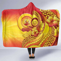 Vanuatu 46 Yia Indipendens Anivesari Hooded Blanket Tamtam Drum With Boar Tusk LT05 One Size Yellow - Polynesian Pride